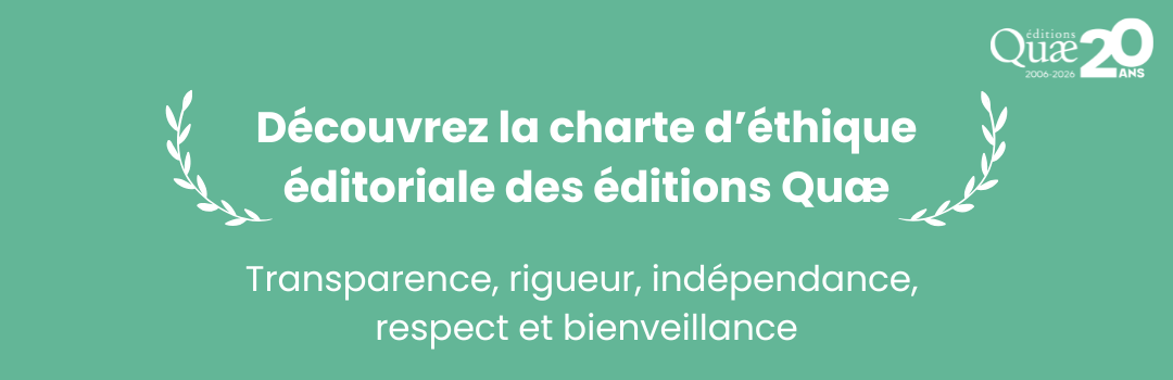 Bannière pour la charte éditoriale des 20 ans de Quae