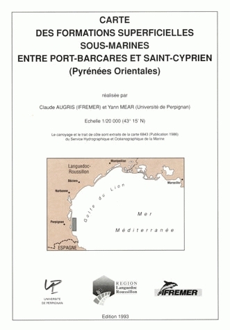 Carte des formations superficielles sous-marines entre Port-Barcarès et Saint-Cyprien (Pyrénées-Orientales) -  - Ifremer
